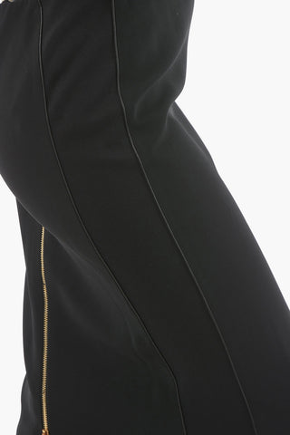 Viscose-blend CADY Midi Skirt with Back-zip