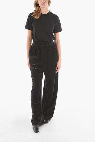 Velour Flared Joggers with Zipped Pockets