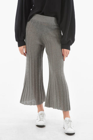 Ribbed Mohair Wool SOHJI Flared Pants