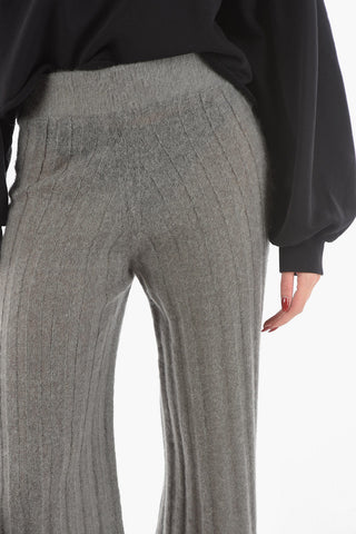 Ribbed Mohair Wool SOHJI Flared Pants
