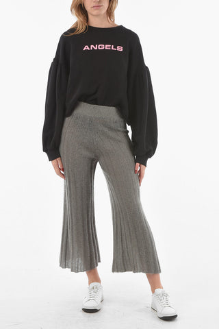 Ribbed Mohair Wool SOHJI Flared Pants
