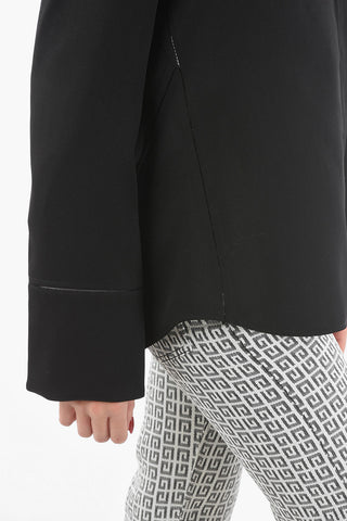 Virgin Wool Zip-up Shirt with Zipped Cuffs
