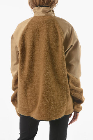 Felpa Full Zip in Lana Teddy con Doppio Taschino