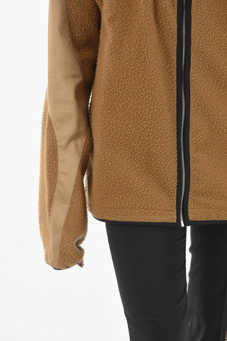 Felpa Full Zip in Lana Teddy con Doppio Taschino
