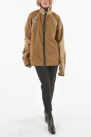 Felpa Full Zip in Lana Teddy con Doppio Taschino