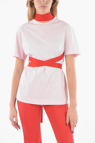 Crew Neck Cotton T-Shirt with Removable Harness