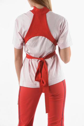 Crew Neck Cotton T-Shirt with Removable Harness