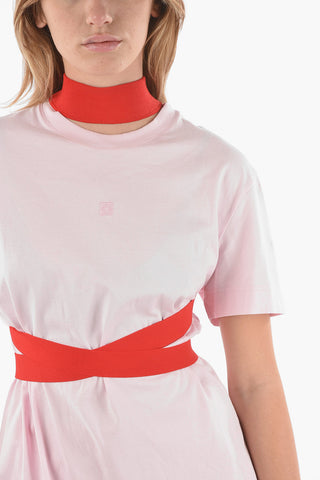Crew Neck Cotton T-Shirt with Removable Harness