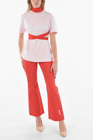 Crew Neck Cotton T-Shirt with Removable Harness