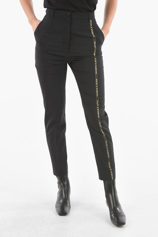 4 Pocket Side Logoed Band Wool Pants