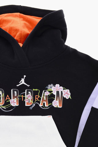 AIR JORDAN Felpa con Logo Floreale e Cappuccio