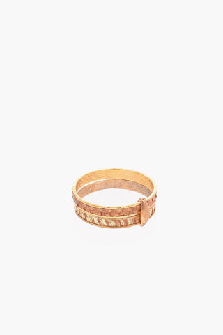 Bracciale alla schiava in Ottone riversitito in pelle di Pitone
