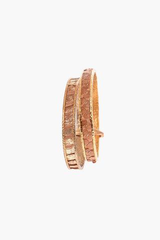 Bracciale alla schiava in Ottone riversitito in pelle di Pitone