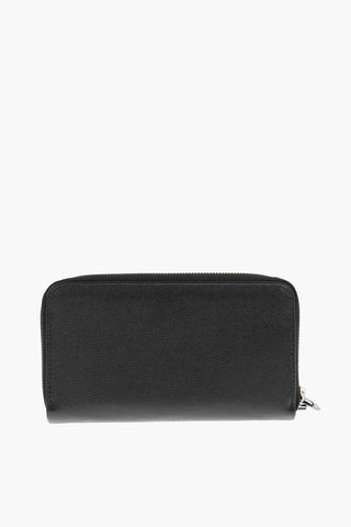 Double Zip Closure Leather Wallet
