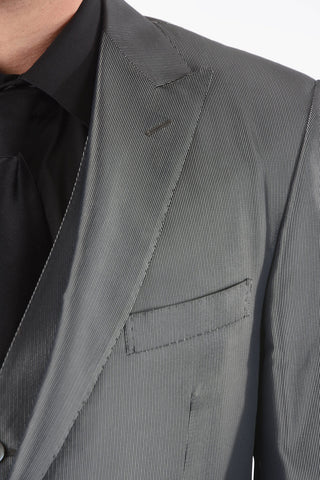 Twill CERIM.ACADEMY Peak Lapel No Hem 3 Piece Waistcoat Suit