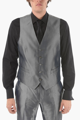 Twill CERIM.ACADEMY Peak Lapel No Hem 3 Piece Waistcoat Suit