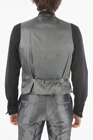 Twill CERIM.ACADEMY Peak Lapel No Hem 3 Piece Waistcoat Suit