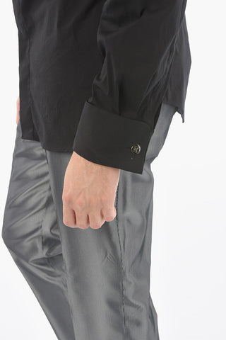 Camicia in Popeline di Cotone con Collo Francese