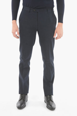 Mid-rise Waist Plain Hem ACADEMY Trousers With Jetted Pocket