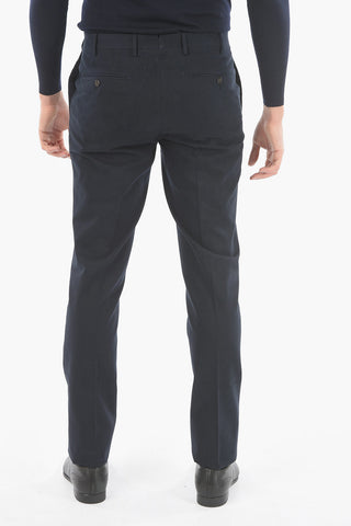 Mid-rise Waist Plain Hem ACADEMY Trousers With Jetted Pocket