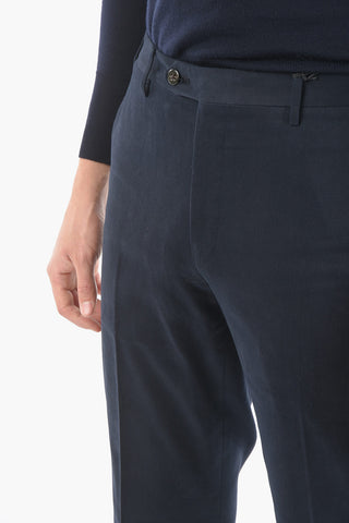 Mid-rise Waist Plain Hem ACADEMY Trousers With Jetted Pocket