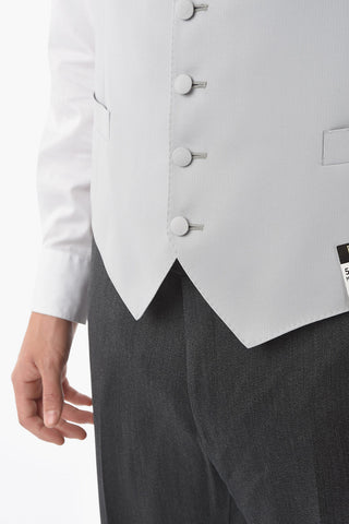 Tone-on-Tone Virgin Wool Mantua Vest With Martingale