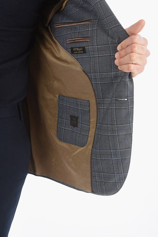 District Check Virgin Wool LEADER SOFT Side Vents Jacket