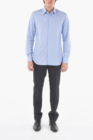 CC COLLECTION Spread Collar Solid Color Shirt