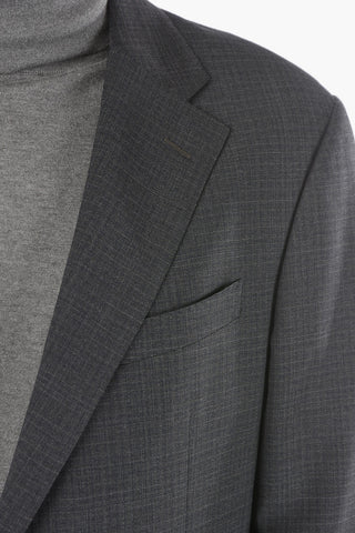Abito 2 Bottoni ACADEMY A Quadri Windowpane in Lana Vergine Con Revers Classico