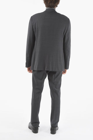 Abito 2 Bottoni ACADEMY A Quadri Windowpane in Lana Vergine Con Revers Classico
