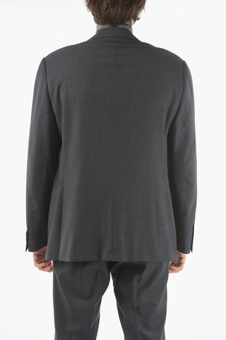 Abito 2 Bottoni ACADEMY A Quadri Windowpane in Lana Vergine Con Revers Classico