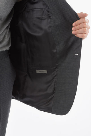 Abito 2 Bottoni ACADEMY A Quadri Windowpane in Lana Vergine Con Revers Classico