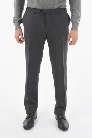 Abito 2 Bottoni ACADEMY A Quadri Windowpane in Lana Vergine Con Revers Classico