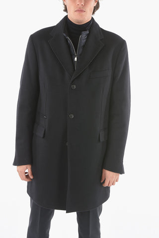 ID virgin wool chesterfield coat with Removable Chest Piece