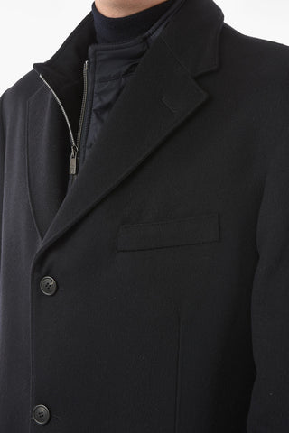 ID virgin wool chesterfield coat with Removable Chest Piece