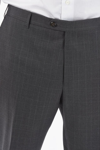 Windowpane Check Virgin Wool ACADEMY Belt Loops Trousers