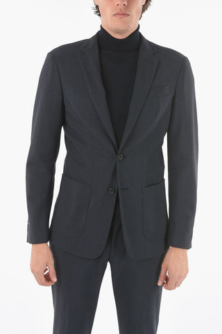 Checked 2-Buttons Suit With Notch Lapel