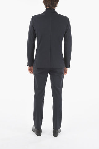 Checked 2-Buttons Suit With Notch Lapel