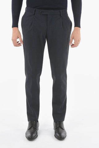 Checked 2-Buttons Suit With Notch Lapel