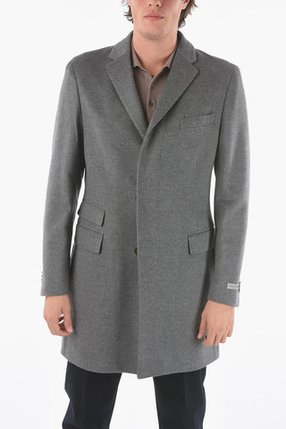 Cappotto in Lana Vergine con Abbottonatura Nascosta