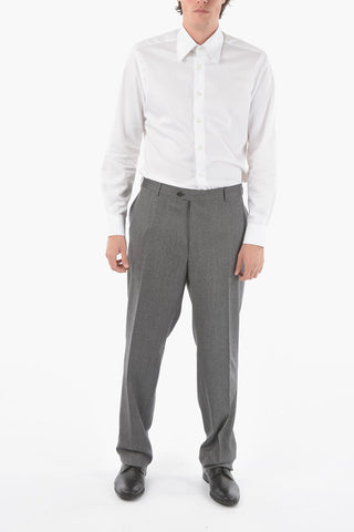 Stretch Virgin Wool MANTUA Trousers with Scalloped Hem