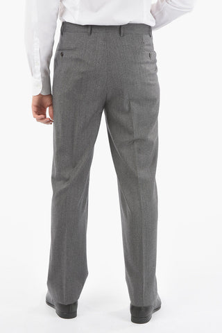 Stretch Virgin Wool MANTUA Trousers with Scalloped Hem