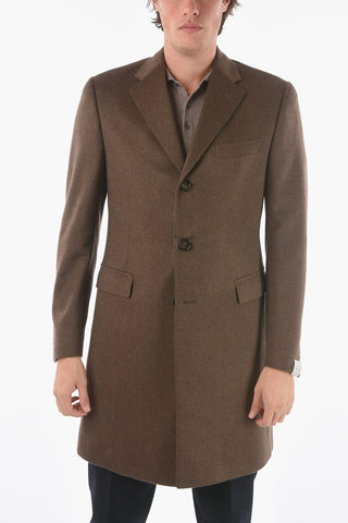 Solid Color Single Breasted Cashmere Coat