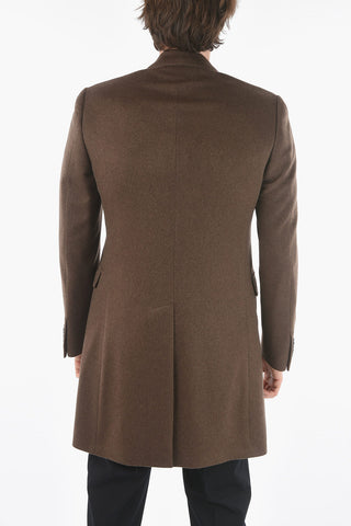 Solid Color Single Breasted Cashmere Coat