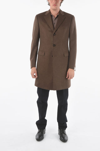 Solid Color Single Breasted Cashmere Coat