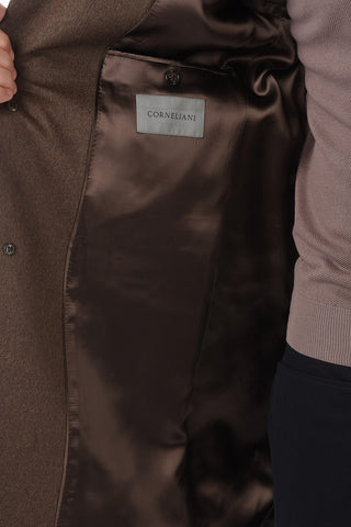 Solid Color Single Breasted Cashmere Coat
