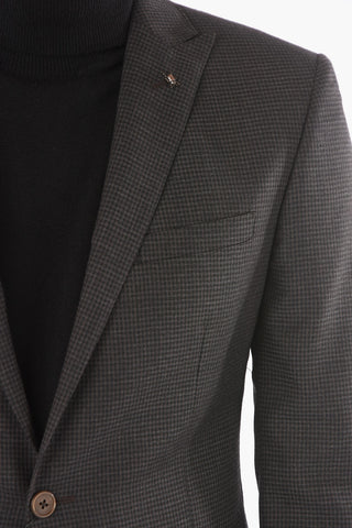 CC COLLECTION mini checked side vents peak lapel RESET 2-button suit