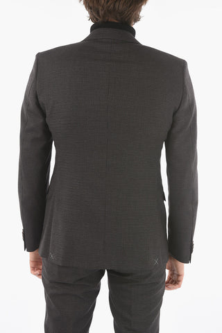 CC COLLECTION mini checked side vents peak lapel RESET 2-button suit