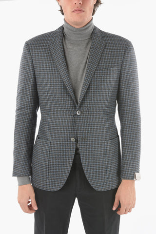 Houndstooth Virgin Wool and Cashmere ACADEMY SOFT 2-Button Blazer