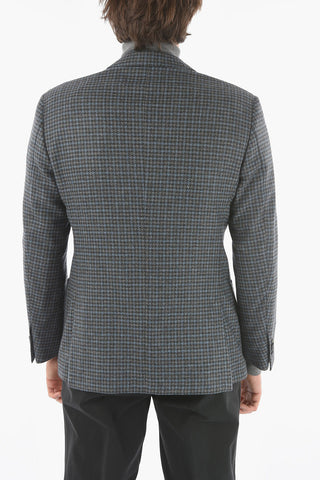 Houndstooth Virgin Wool and Cashmere ACADEMY SOFT 2-Button Blazer